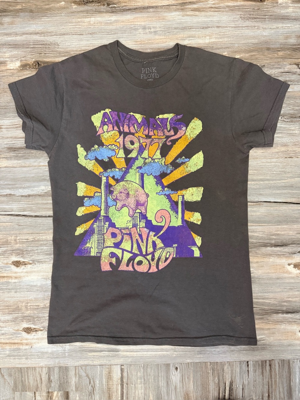 Pink Floyd Animals 1977 Gray Graphic T-Shirt Men’s Size Small Rock & Pop Music